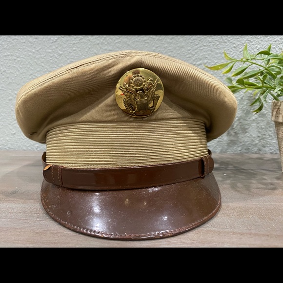 AUTHENTIC VTG MILITARY HAT WITH AUTHENTIC EMBLEMS - Picture 2 of 11